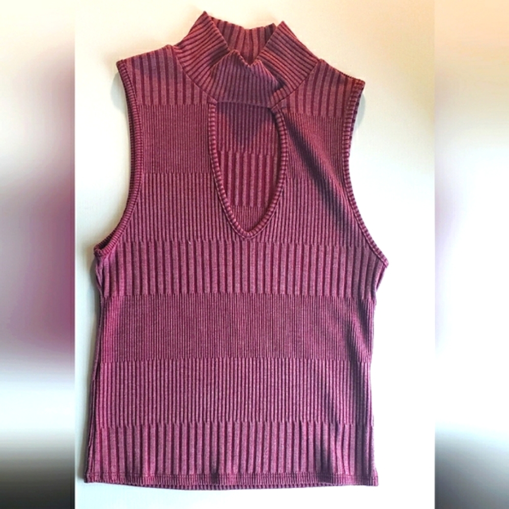 💜2 FOR $10💜 Maroon Ribbed Mock Turtleneck Size M